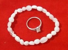 Anello in argento 925 e braccialetto con pietra di luna