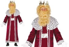 Costume Re Magio Gaspare rosso con mantellina