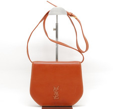 Borsa Yves Saint Laurent in pelle con cuciture a tracolla marrone Cassandra vintage YSL #1070