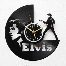 OROLOGIO IN VINILE DA PARETE SU LP 33 GIRI ELVIS PRESLEY REALIZZATO A MANO