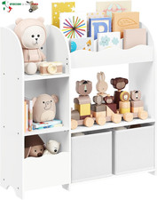 Scaffale per Giocattoli, Libreria per Bambini, Mobile Cameretta con 2 Ceste Port
