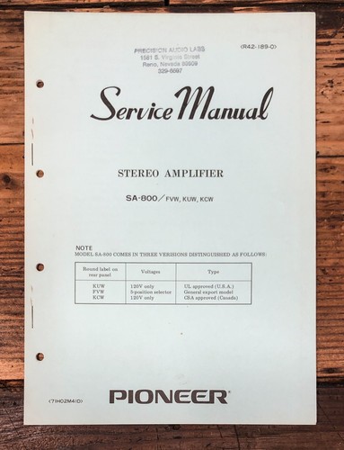 Pioneer 800 amplificatore - sa-800,