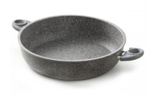 PENTOLE Tegame alto cm.28 antiaderente in pietra 2 maniglie CUORE DI PIETRA