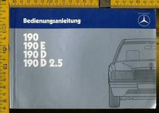 Libretto Uso e Manutenzione Auto Mercedes 190 190 E 190 D e 2.5 in Tedesco 1985