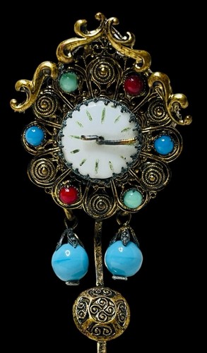 Spilla orologio pendolo