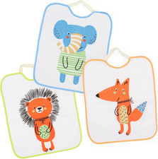 | Confezione Da 4 Bavaglini Impermeabili Con Chiusura Elastica 90% Cotone - 10% 