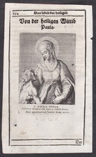 Paola Romana Paula Di Roma Sant'Immagine Incisione In Rame Sadeler 1613