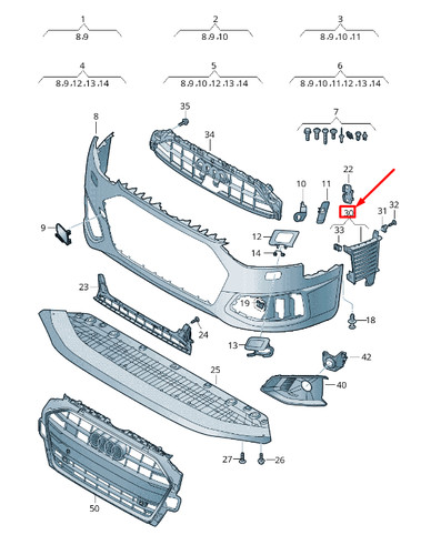 Audi supporto radiatore - b9,