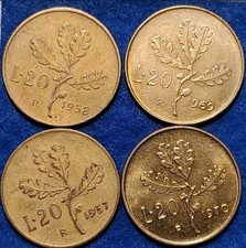20 LIRE ITALY 4 coins from