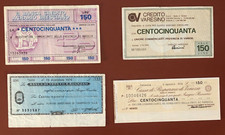 4 Mini Assegni da 150 Lire del