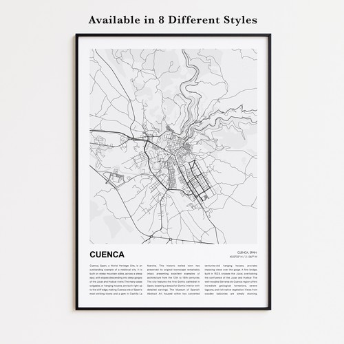 Stampa mappa città cuenca - stampa,