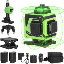 LIVELLA LASER TRACCIATORE AUTOLIVELLANTE 4D 16 LINEE 360° ROTAZIONE LINEA VERDE