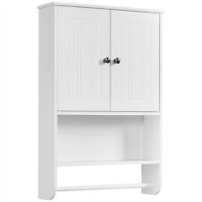 Armadietto da Parete Mobile da Bagno Pensile Porta Asciugamani da Cucina Bianco