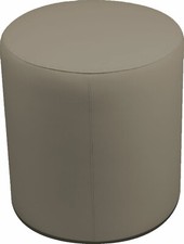 POUF CILINDRO IN ECOPELLE TORTORA - MADE IN ITALY