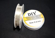 6mt /rotolo di filo in rame placcato 0.5mm 'anti-tarnish' colore argento chiaro 