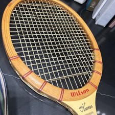 Racchetta da tennis vintage Wilson Jack Kramer autografo legno manico pelle RARA! HZ