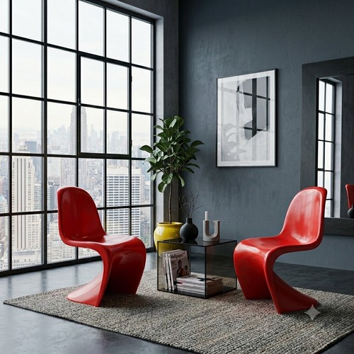 Set sedie panton chair rosse - sedie, 'panton