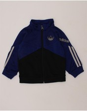 Giacca tuta ADIDAS bambino ragazzo grafica 9-12 mesi blu colorblock AF06