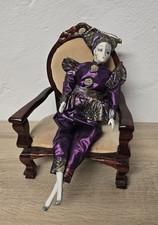 Bambola artistica bambola porcellana doll clown arlecchino 37 cm da collezion...