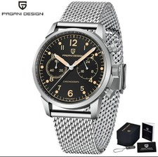 ? Pagani Design 1708 Crono Seiko VK64 Zaffiro 100M Sub orologio uomo originale 