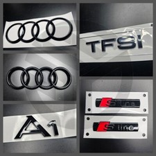 AUDI A1 2010-2018 Distintivi Nero Lucido GRIGLIA/STIVALE/PARAFANGO SET COMPLETO 2 X S-Line/TFSI