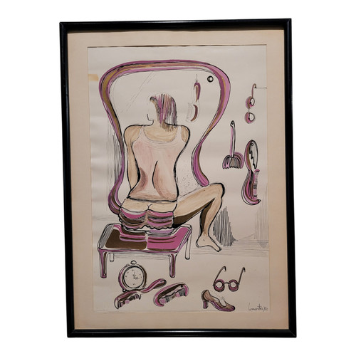 Donna allo specchio disegno - donna,