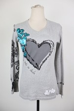 DESIGUAL MAGLIA MANICA LUNGA DONNA TG. M WOMAN T-SHIRT CASUAL VINTAGE COTONE