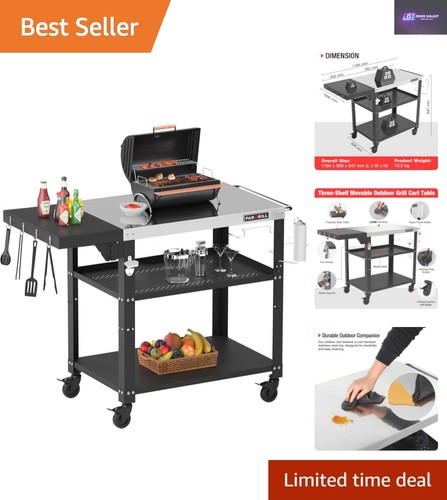 Luxury bbq trolley with tier - bbq,