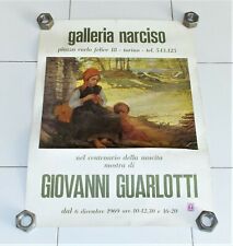 Manifesto GIOVANNI GUARLOTTI Mostra 1969 Galleria Narciso Torino 49x65 poster 2
