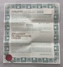 ROLEX Guarantee Warranty