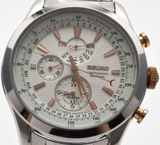 [Quasi Come Nuovo] Orologio Uomo SEIKO Calendario Perpetuo 7T86-0AC0 Quarzo Bianco dal GIAPPONE