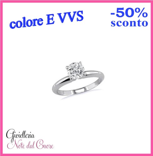 Anello solitario oro bianco - anello,