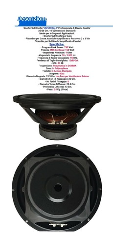 Coppia subwoofer 25 cm - di,