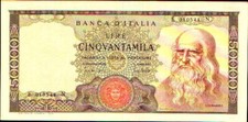 19969) 50000 LIRE BANKNOTE