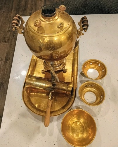 Antico samovar ottone con - antico,