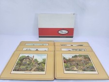 Set tappetini vintage Pimpernel x 6 villaggi inglesi in scatola finitura deluxe Xma