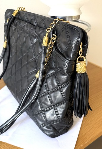 Sac cuir matelassé noir - matelassé,