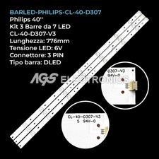 KIT 3 BARRE STRIP 7 LED TV PHILIPS CL-40-D307-V3