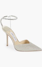 Jimmy Choo Saeda cinturino alla caviglia cristallo glitter punta pompa nuovo prezzo al dettaglio consigliato: $ 1125