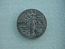 5 Lire Argento 1911 Vittorio Emanuele III - 50° Unità d’Italia - RARA
