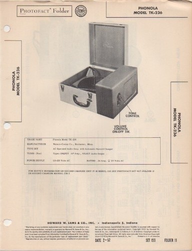 Phonola 236 1952 - tk-236,