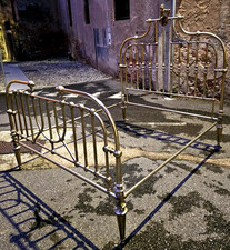 LETTO IN FERRO ANTICO EPOCA 1870/90 SICILIA L 214 X 173 H 192 H 120