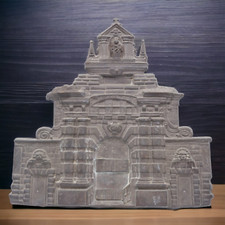 ANTICA PLACCA BRONZO SBALZATO PORTA PILA GENOVA GRAND TOUR 1800 ARTE SACRA