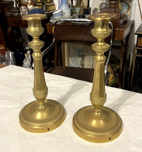 Coppia candelieri bronzo - di,