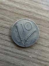 moneta da 10 lire del 1952 repubblica italiana  con spiga