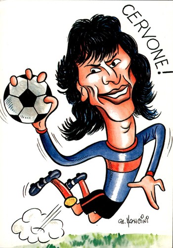 Cartolina caricatura calcio - cartolina,