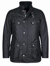 Barbour International Duke Wax Jacket Uomo Large Nero Originale Prezzo di listino £269
