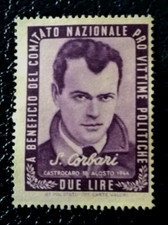 1946 SPLENDIDA  MARCA  SILVIO CORBARI  Vittime Politiche da L.DUE Usd Rev.* RARE