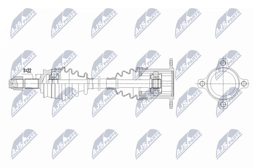 Albero motore nty 622mm - albero,
