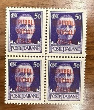 francobolli Rsi Quartina Tiratura Di Milano 50 Cent Gomma Integra Pos.86/8796/97